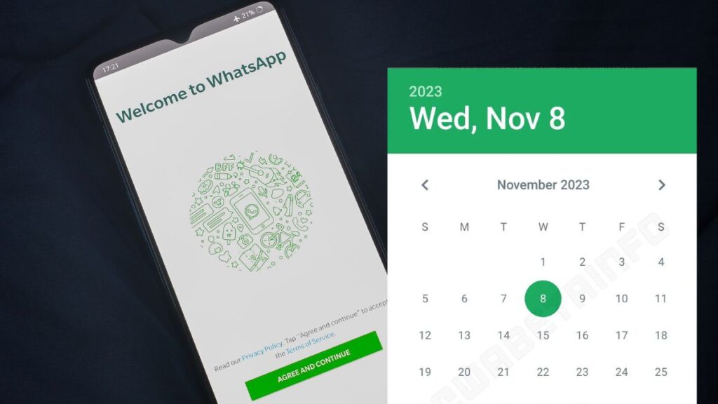 WhatsApp search by date feature